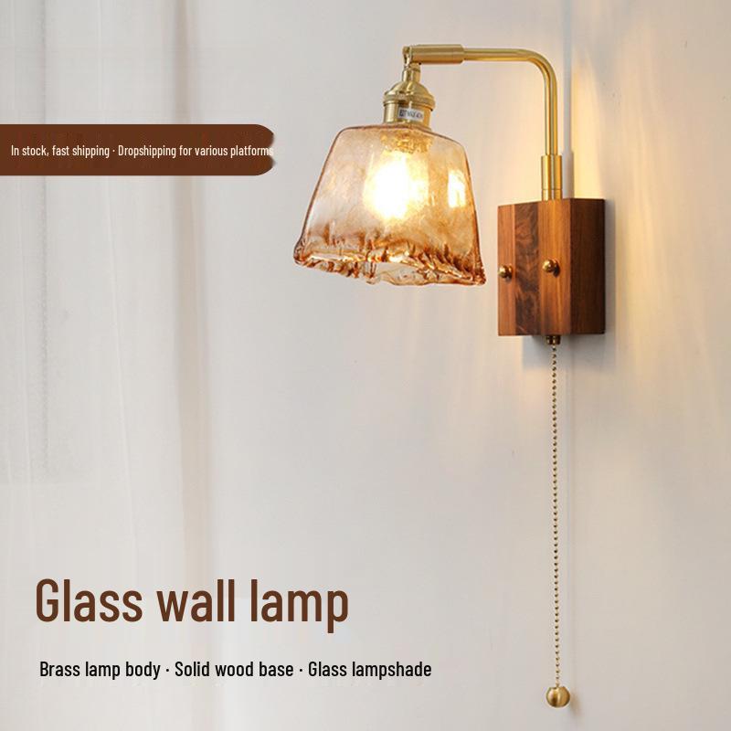 Japanese Retro Modern Minimalist Wall Lamp for Bedroom, Living Room, Dining Room, Study, and Bathroom