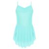 Girls Ballet Dresses Ballerina Practice Performance Ruched V Neck Spaghetti Straps Side Split Dress