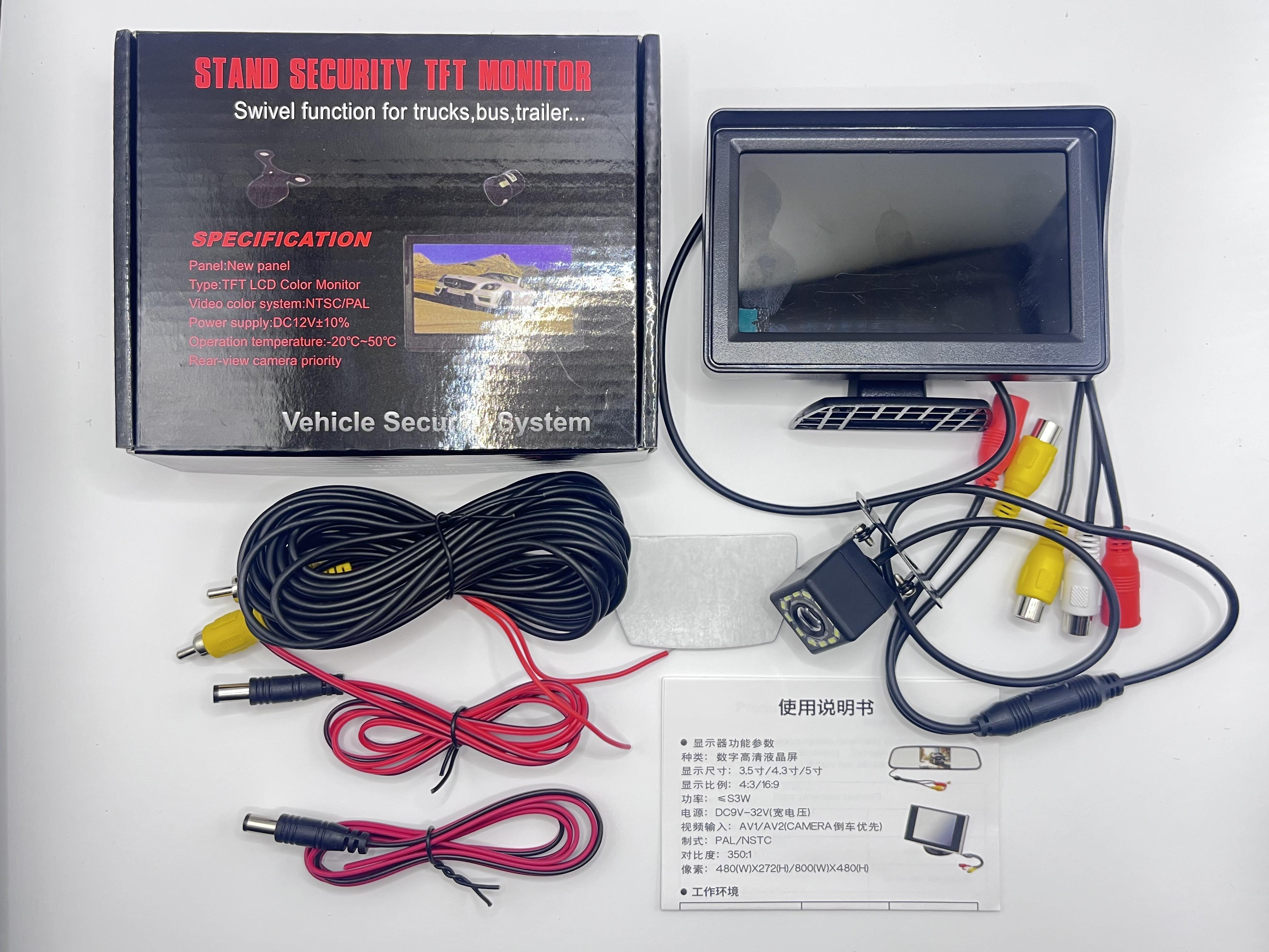 Автомобильный монитор 4,3-дюймовый экран, используется для камеры заднего вида, TFT 12LCD дисплей, высокое разрешение, цифровой цветной, 4,3 дюйма.