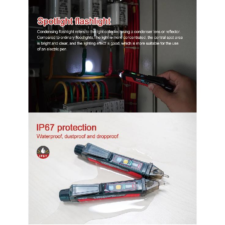 UNI-T UT12E UT12M Socket Wall AC Voltage Detector Indicator 24V-1000V Non Contact Volt Current Electric Sensor Test Pen
