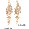 2023 Retro Long Leaf Tassel Teardrop Rhinestone Earrings