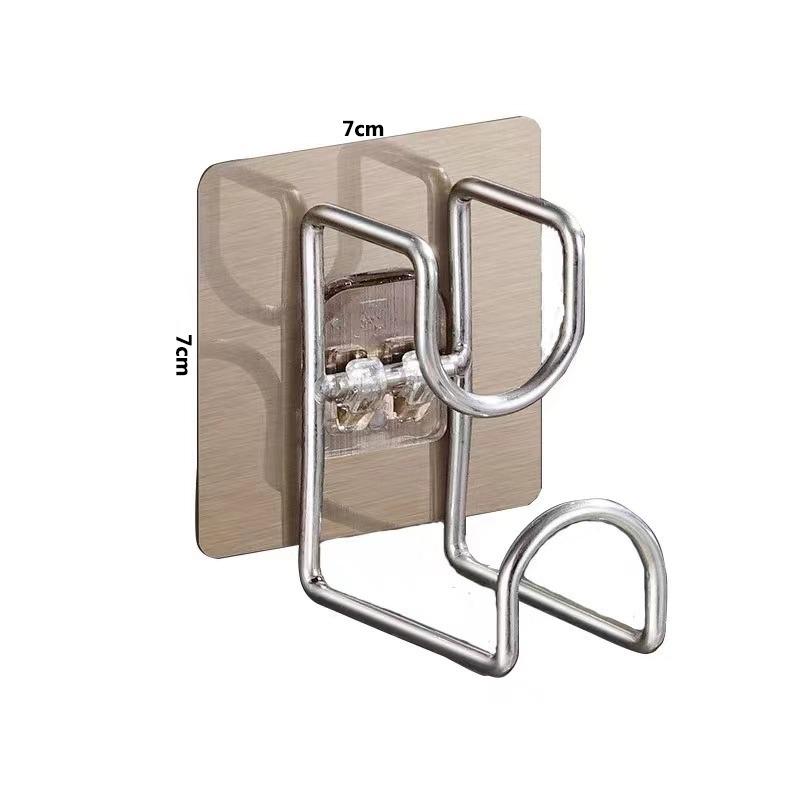 Punch-Free Bathroom Shelf with Hooks: Storage Rack for Kitchen & Bathroom Supplies.
