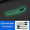4Pcs Car Luminous Door Handle Sticker for Tesla New Model 3/Y Juniper 2025 Night Glow Door Handle Cover Protector Accessories
