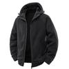 Men's Solid Color Hooded Zipper Plus Velvet Thickened Cardigan Sweatshirt Loose Casual Fashion Jacket