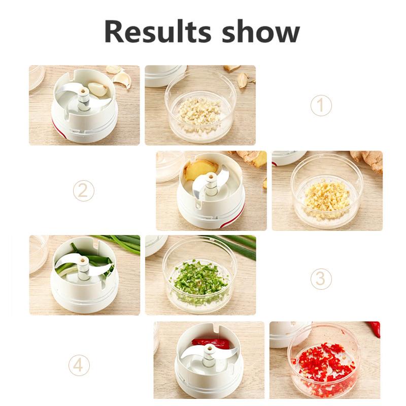 Manual Food Chopper Mini Garlic Chopper Slicer Handheld Pull String Press Mincer Tool