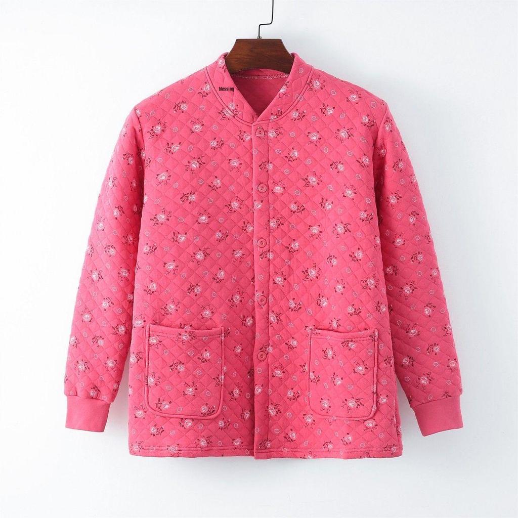 Women's Plus-Size Quilted Pajama Set for Middle-Aged & Elderly