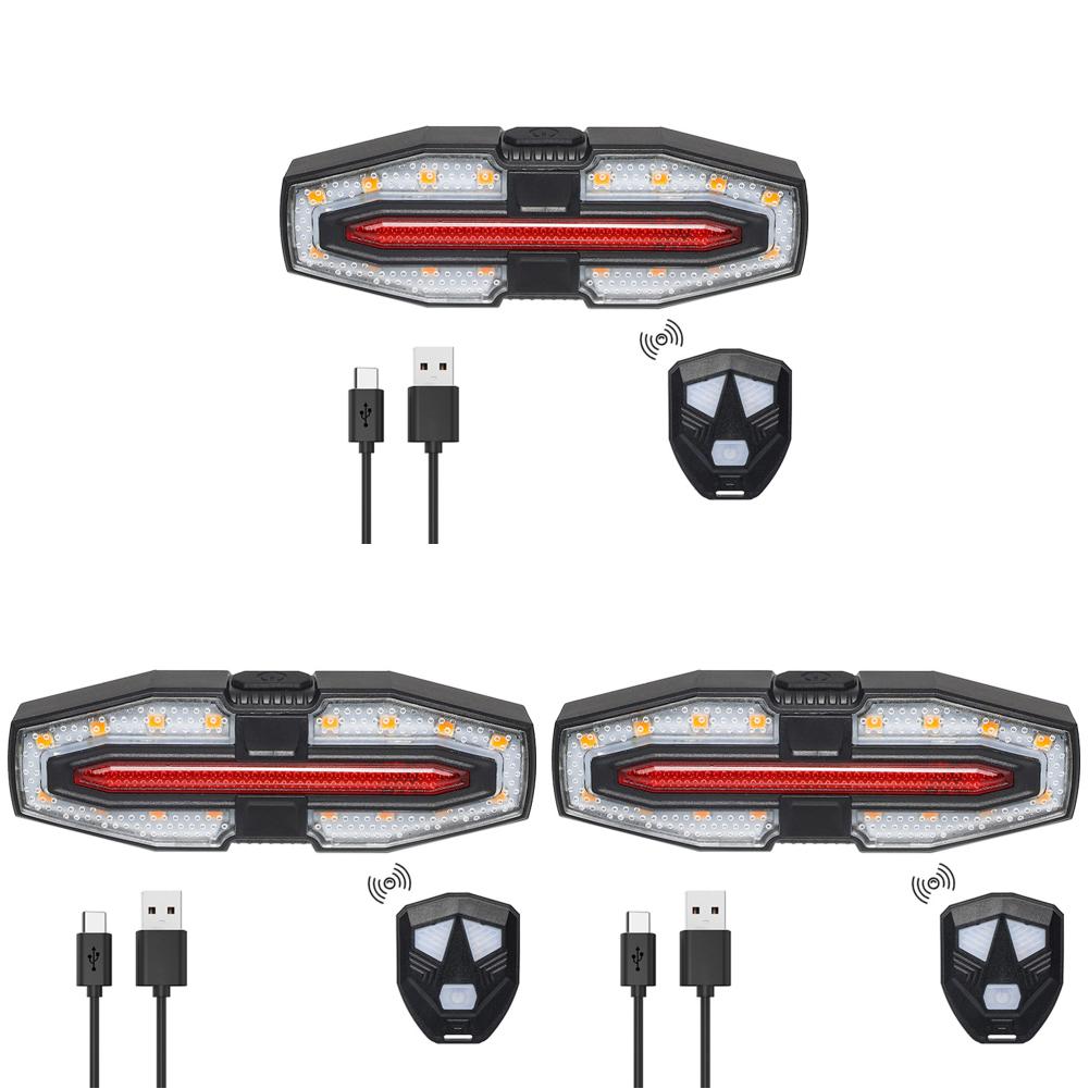 Fahrrad-Rücklicht mit Blinkern MTB-Fahrrad Diebstahlwarnanlage LED-Rücklicht Wasserdicht Wiederaufladbares Fahrradlicht für Nachtfahrten