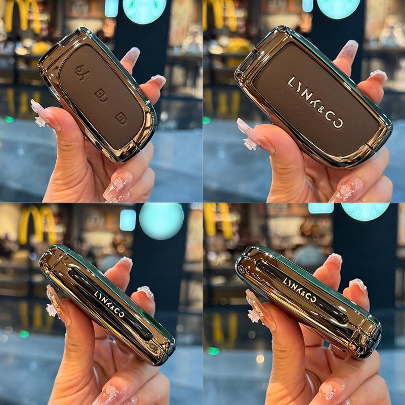 Lynk & Co 900 Leder Metall Schlüsseletui für 2025 Modell Z10 Fernbedienung