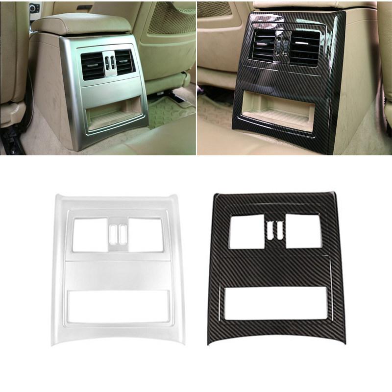 For BMW 3 Series E90 2005 - 2012 ABS Car Rear Air Condition Air Vent Outlet Anti-kick Cover Trim Carbon Fiber Texture / Silver