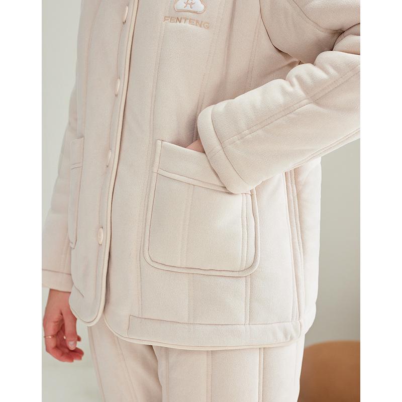 Antistatic Suede-Lined Women’s Autumn/Winter Suit - Three-Layer Velvet Men's Homewear