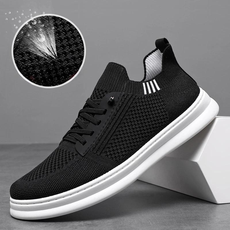 Men's Mesh Shoes Spring Breathable Casual One-pedal Soft-soled Flat-soled Running Shoes