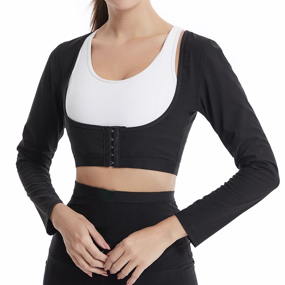 Langärmliger Arm-Schlankheitsformer für Frauen, Polymer-Sauna-Schweißweste, Workout-Tanktops, Formwäsche, Armtrimmer, Gewichtsverlust, Taillentrainer-Shirt