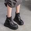 Johnature Breathable Hollow-out Boots Genuine Leather Lightweight Platform Sandals Thick Sole Women's Shoes