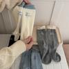 Rolled-up and Color-blocking Mid-calf Socks for Girls, Sweet and Slimming, Pile Pile Socks, Knitted Winter Warm Socks