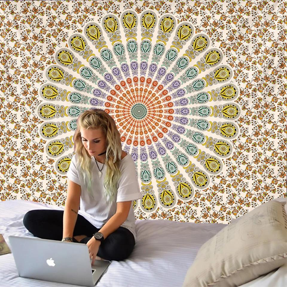 Mandala Tapestry Wall Hanging Boho Decor Wall Cloth Tapestries Psychedelic Hippie Night Moon Tapestry Mandala Wall Carpet