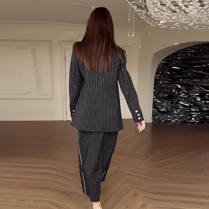 2024 Autumn Women's Solid Color Lapel Suit & Elegant Midi Skirt Set