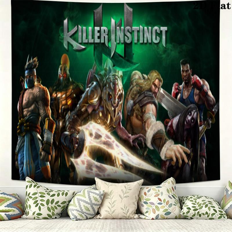 KILLER INSTINCT Wall Tapestry Aesthetic Wall Hanging Printed Fabric Blanket Decorative Tapestries for Bedroom Living Room Home Decor