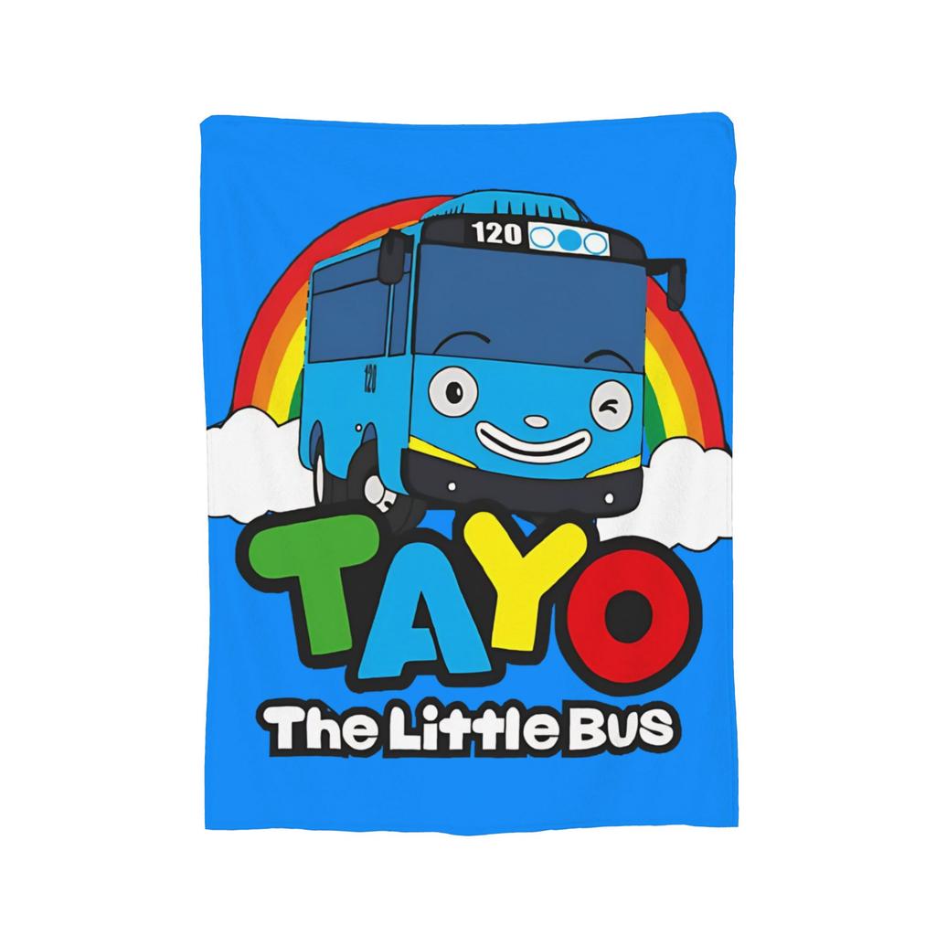 Tayos Little Bus Cartoon Blankets Flannel Vintage Warm Throw Blankets for Home AutumnWinter