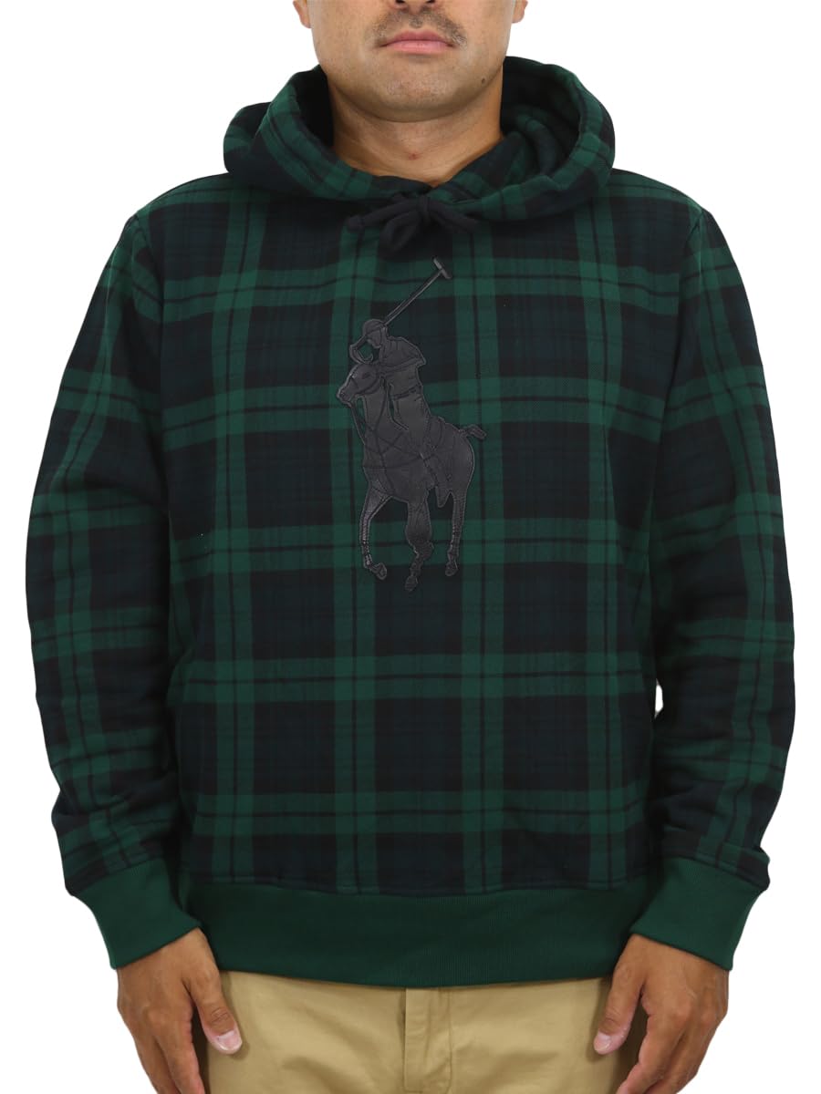

Polo Ralph Lauren Black Watch Leather Big Pony Pullover Sweatshirt Men s Hoodie, 01020185-S-GREEN [Used] зелёный