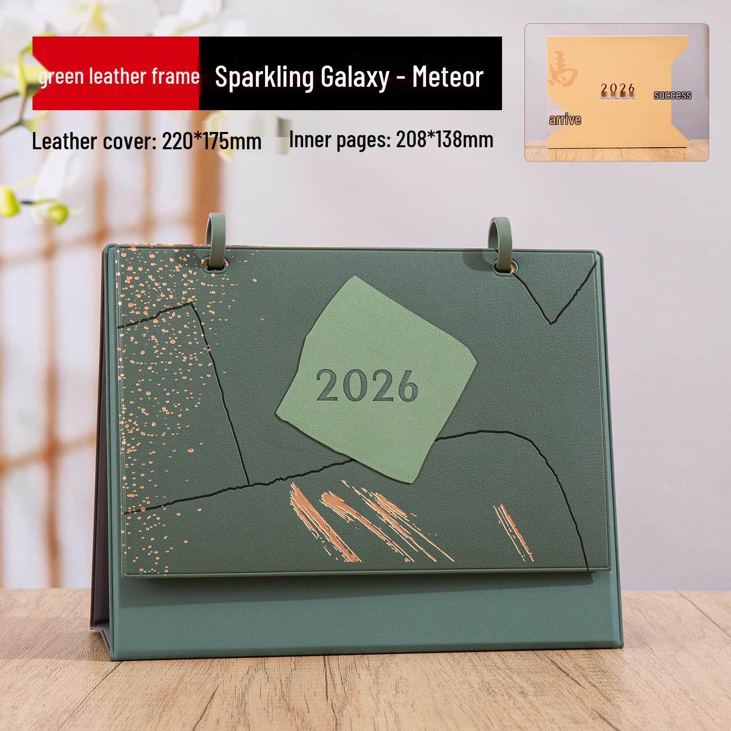 2026 Year of the Horse Leather Desk Calendar Ornament - Exclusive Custom Edition with Personal Photos