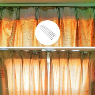 10pcs 4 Prongs Curtain Pleat Hooks Rust-Resistant DIY Curtain Decorative Accessorie Stainless Steel Bathroom Pinch Pleat Clips
