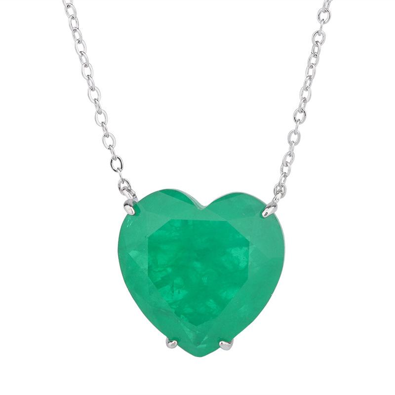 Wind Paraiba Sapphire Pendant Women'S Jewelry Set Emerald Love Necklace Earrings