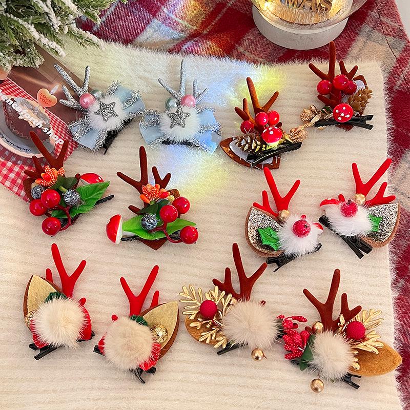 Mori Style Reindeer Antler Ears Christmas Hair Clip - Cute Kids' Hairpin Accessory