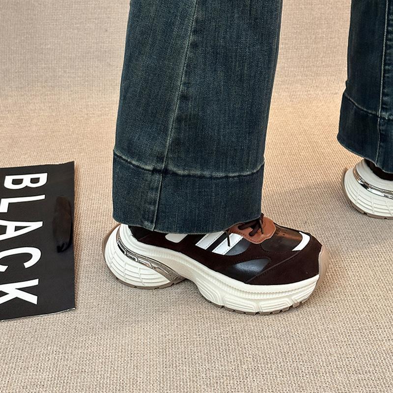 Fashion versatile retro color matching splicing sports dad shoes women's 2025 autumn and winter new casual shoes running shoes trendy shoes