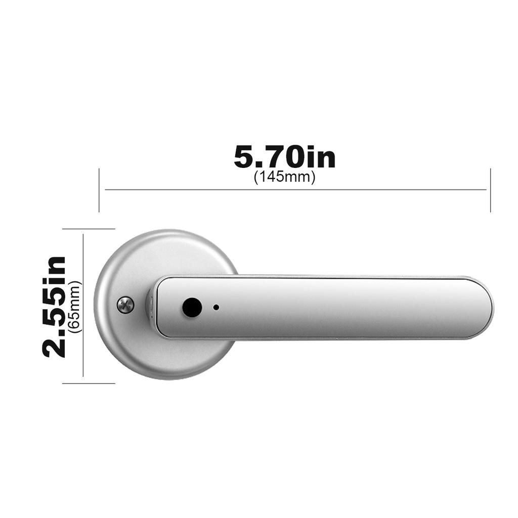 USB Fingerprint Door Lock Handle Rechargeable Anti Theft Smart Biometric Keyless Security Entry Electronic Lock with 2 Keys 145 x 65mm