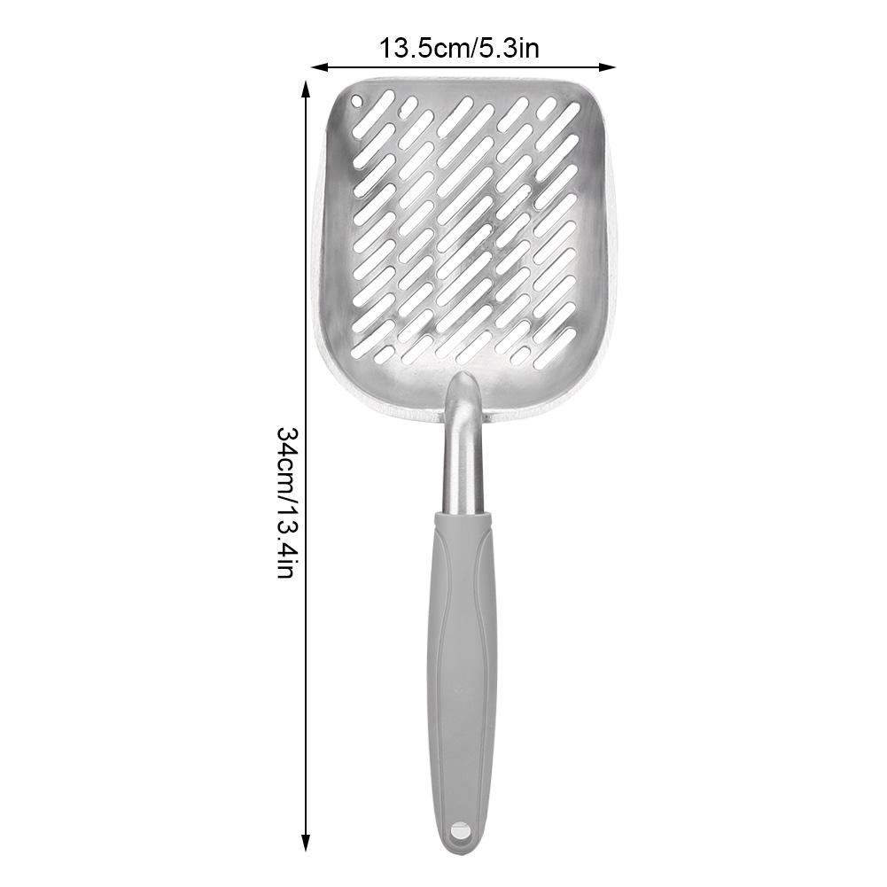 Aluminum Alloy Pet Cat Litter Scoop Sifter Shovel Hollow Dog Puppy Waste Holder(Black)