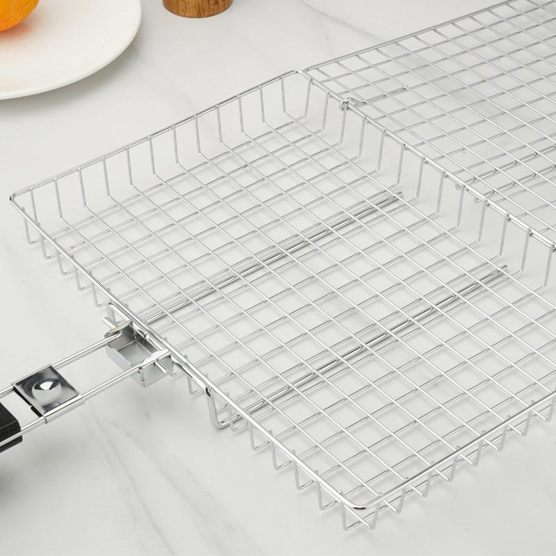 Klappgriff Kohlenstoffstahl Grillzange Brathähnchen Outdoor Multifunktionale Fischgrillzange Grillrost Grillg