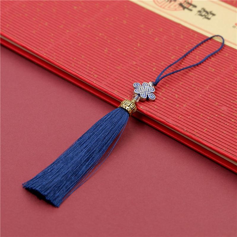 Chinese Style Tassel Ear Metal Hat Plus Beads Hanging Ear Ancient Style Bookmark Cheongsam Hanfu Pressure Placket Tassel Accessories Pendant