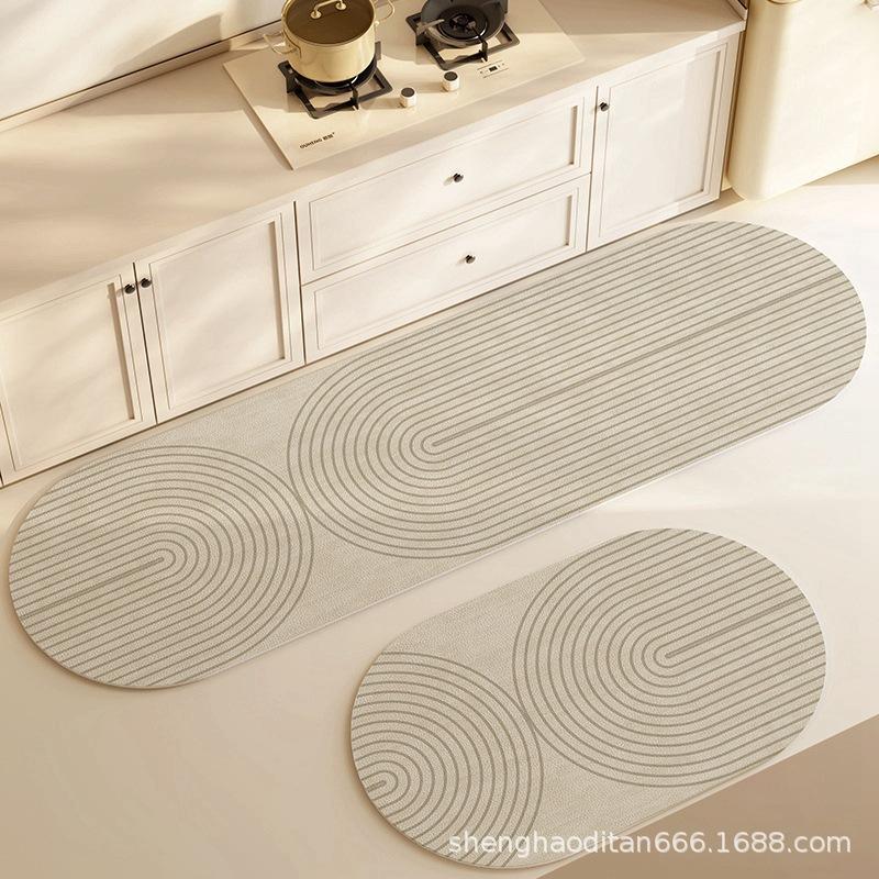 Super Absorbent Kitchen Floor Mat Long Diatomite Kitchen Rug Soft Washable Carpets Anti Slip Bathroom  Entrance Doormat