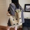 Yogodlns Summer Beach Large Capacity Tote Bag Women Shoulder Bag Handmade Woven Top-Handle Bags Raffia Boho Women Bag