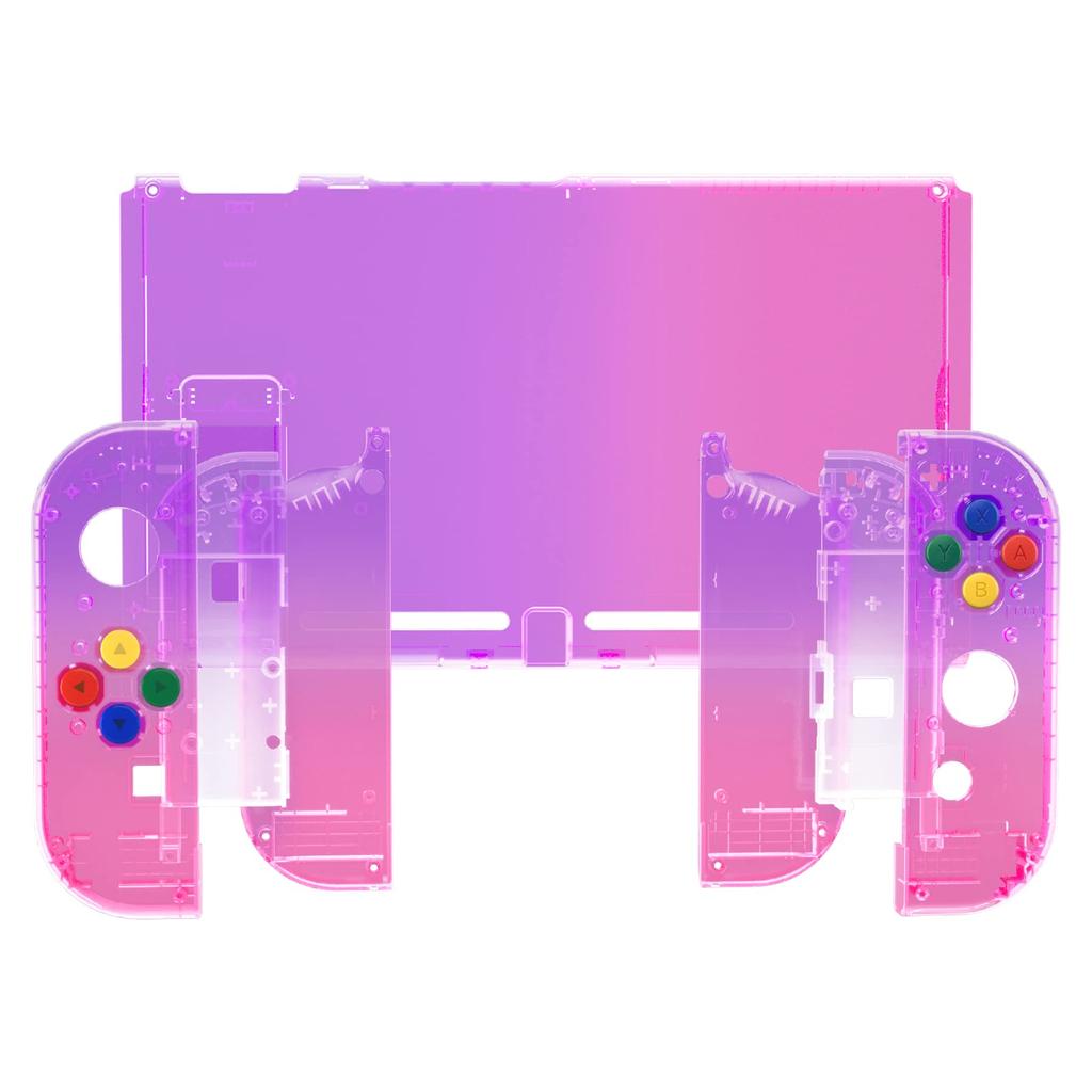 Custom DIY Replacement Case Shell for eXtremeRate Back Plate for Switch Console Made of Gradient Clear Holder Handle Controller Housing for and Full