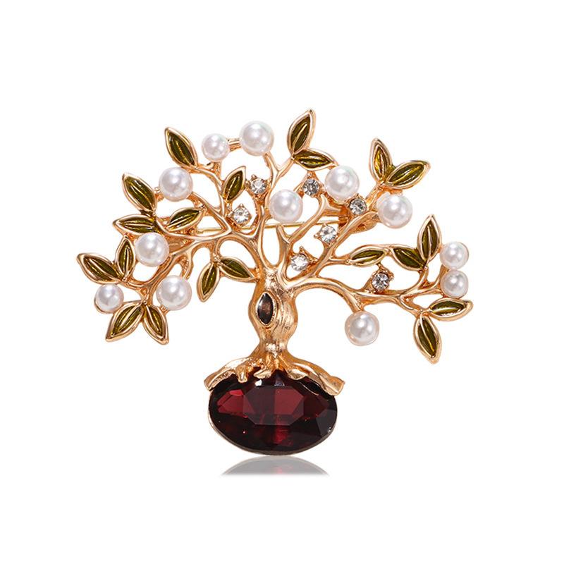 

Темперамент Кристалл Дерево Брошь Модная Винтажная Жемчужина Лист Брошь Булавка Аксессуары для Пальто