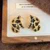 Bohemia Style Leopard Print Pattern Irregular Stud Earrings for Women Trendy Accessories Valentine's Gift Jewerly Wholesale