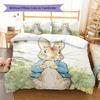Peter Rabbit Pattern Bedding,Quilt Set Quilt Cover Pillowcase Home Birthday Gift (1 * duvet cover + 2 * pillowcase, without core)