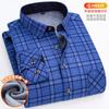 New IN Men's Thicker Flannel Shirt  Winter Plus Fleece More Colors Warm Long Sleeve  Plaid Business Casual Slim-fit Clothes