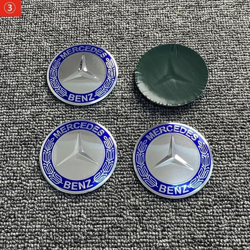 Pro Mercedes Benz 4ks 3D 56mm 65mm 75mm Pro Mercedes Benz Znak auta Krytky středů kol Odznaky kryty nálepka Obtisky Styling a