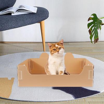 Cat Travel Toilet Adorable Large Capacity Supplies Funny Open Litter Pan Potty for Indoor