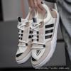 Herrenschuhe Sommer neu Mesh atmungsaktiv kleine weiße Schuhe Schnürer lässige Board-Schuhe flacher Absatz Sport drei Streifen Trend