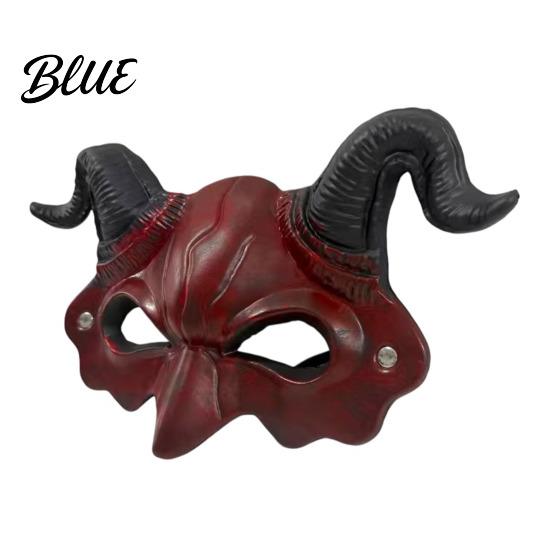 Horror Costume Accessory Demon Horn Mask Halloween Devil Head Cosplay Prop Masquerade Lightweight Face Mask Party Accessory Carnival Trick or Treat