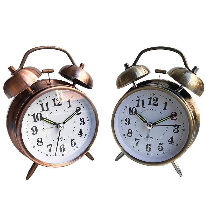 Stylish 4 Inch Night Light Alarm Clock With Silent Quartz Movement In Elegant Copper Finish