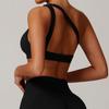 Sloping Shoulder Beauty Back Sports Underwear Women Shockproof Push up Sexy Workout Clothes Running Bra Outer Wear One Shoulder Yoga Vest