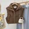 Cotton vest women's autumn and winter new stand-up collar thickened loose short sleeveless cotton vest jacket trendy
