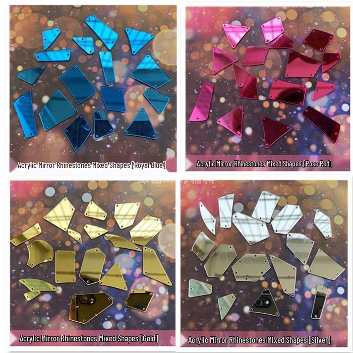 Handmade Irregular Mirror Rhinestone Lenses - Glitter Accessories for Performance Costumes