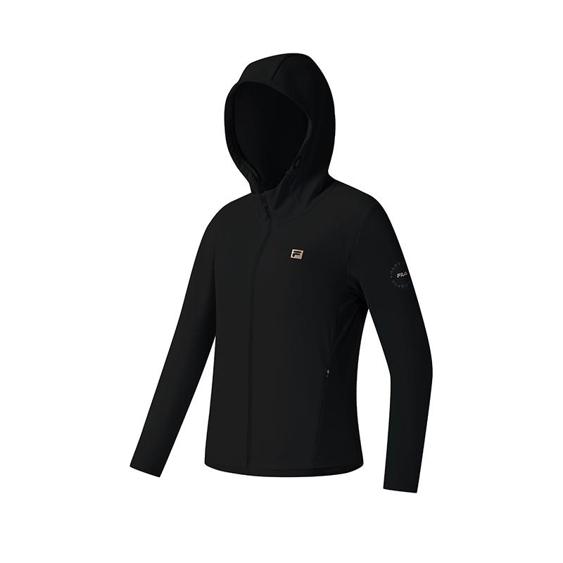 

FILA Fitness Fashion Simple Casual Sports Daily Versatile Comfortable Solid Color Knitted Hooded Jacket Women jackets A11W531503FBK M