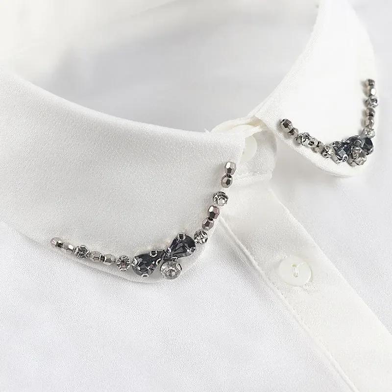 Fashion White Lapel Fake Collar for Women's Half Shirt Blouse Detachable Collar Shirt False Collar Women Clothes Accessories