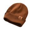 Outdoor Letter Leather Label Unisex Knitted Hat Women Custom Logo Cuffed Beanie Hats Men Winter Warm Cycling Skullies Ski Cap